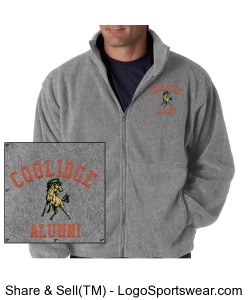 Coolidge Alumni Fleece Jacket - Gray with orange letters Design Zoom